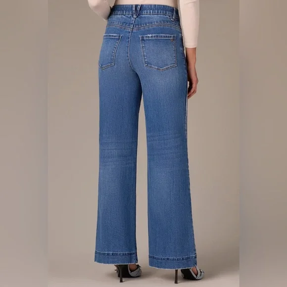 Wit & Wisdom GRACIE SKYRISE DOUBLE SIDE SEAM WIDE LEG JEANS WITH REVERSE PANELS - Picture 3 of 4
